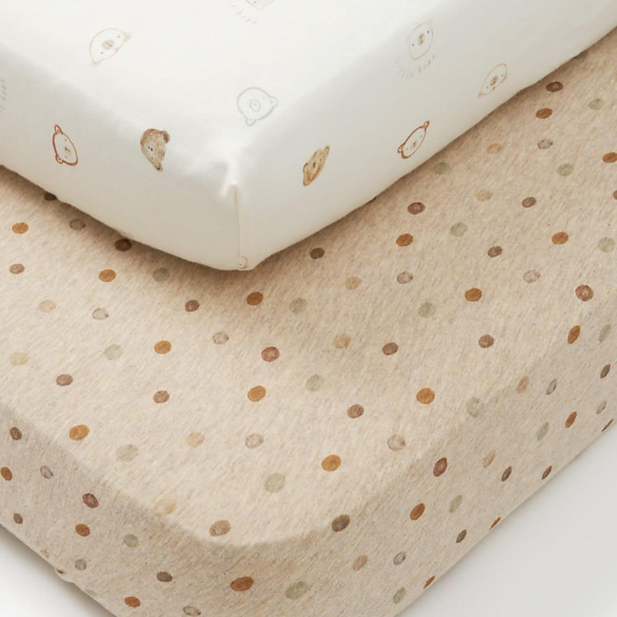 Mothercare Essential Fitted Travel Cot Sheets White 2pk Mothercare